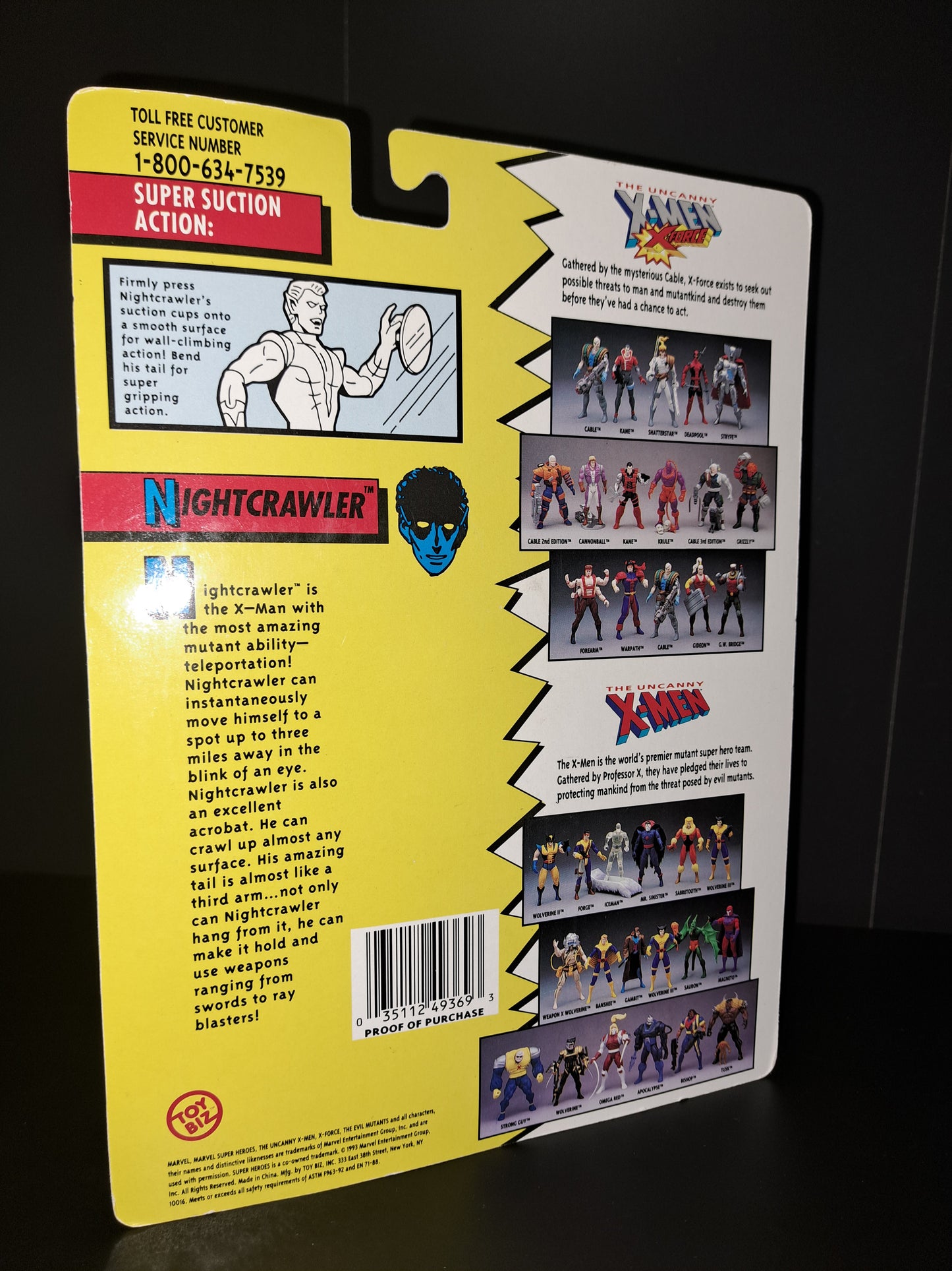 Vintage 1993 Toy Biz X-Men NIGHTCRAWLER Action Figure Marvel Uncanny X-Men