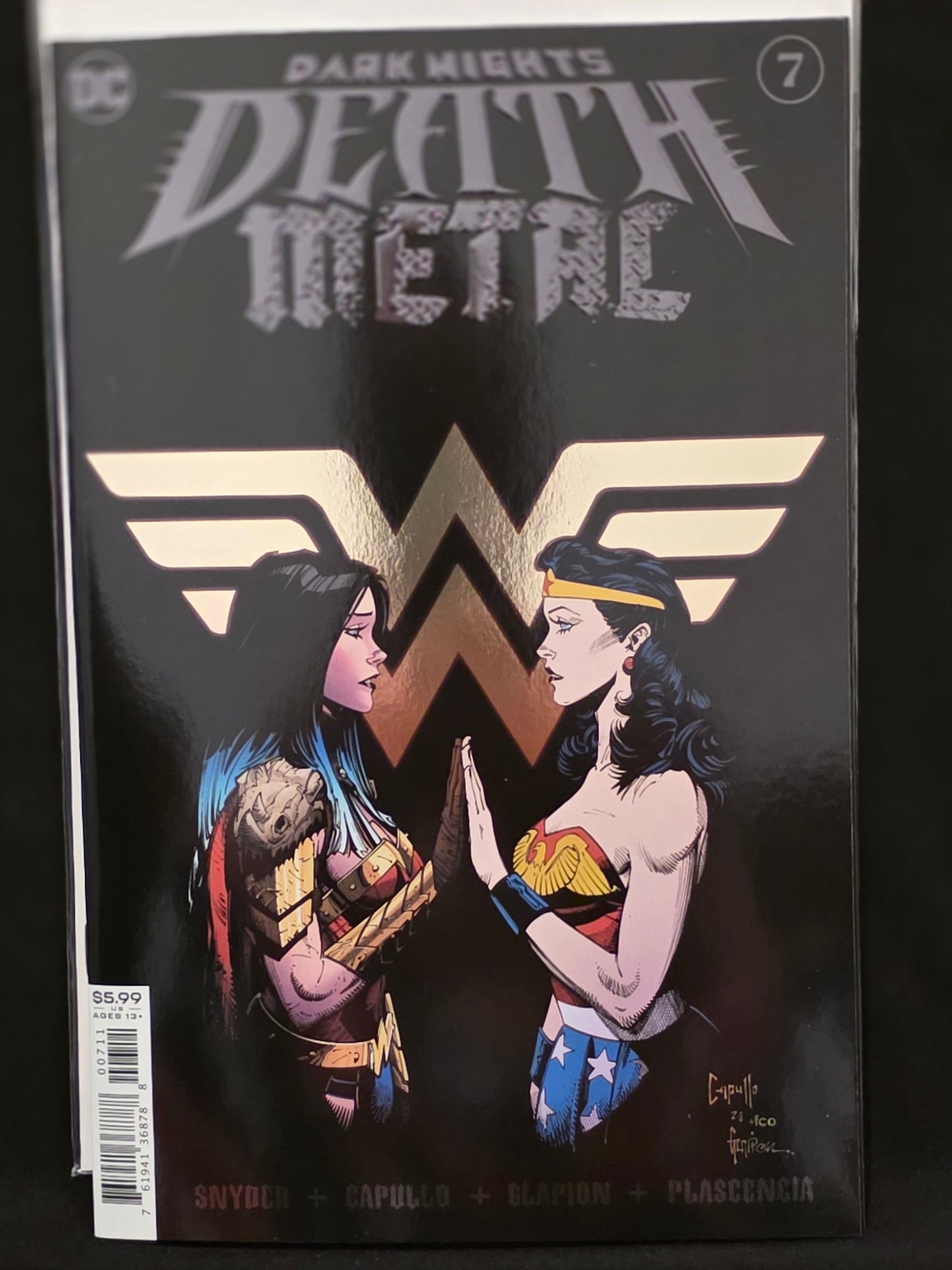 Dark Nights Death Metal 7 Embossed Foil - KEY 1st Yara Flor + Next Batman - Capullo Snyder