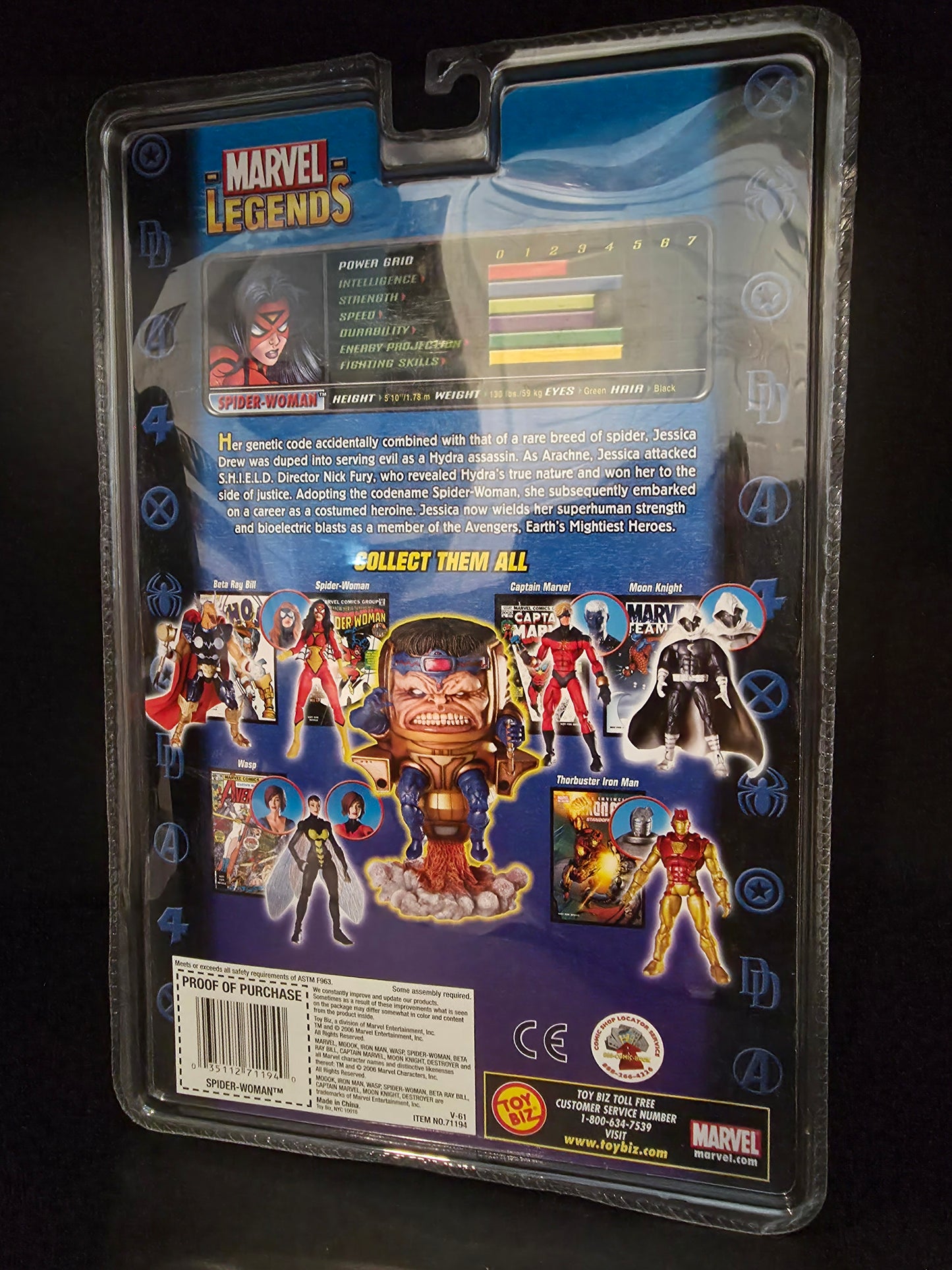 2005 TOY BIZ MARVEL LEGENDS MODOK SERIES SPIDER-WOMAN FIGURE COMIC BOOK NIB