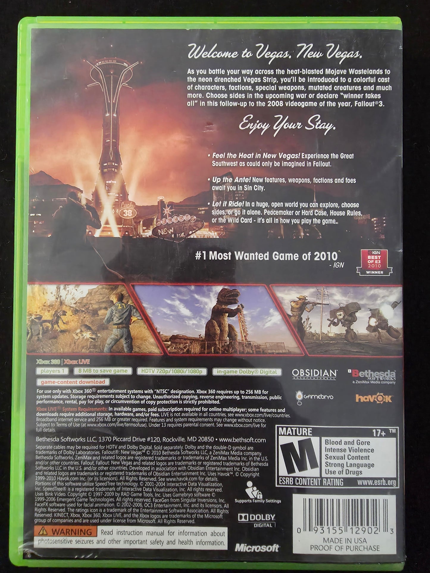Fallout: New Vegas Microsoft Xbox 360 Bethesda 2010