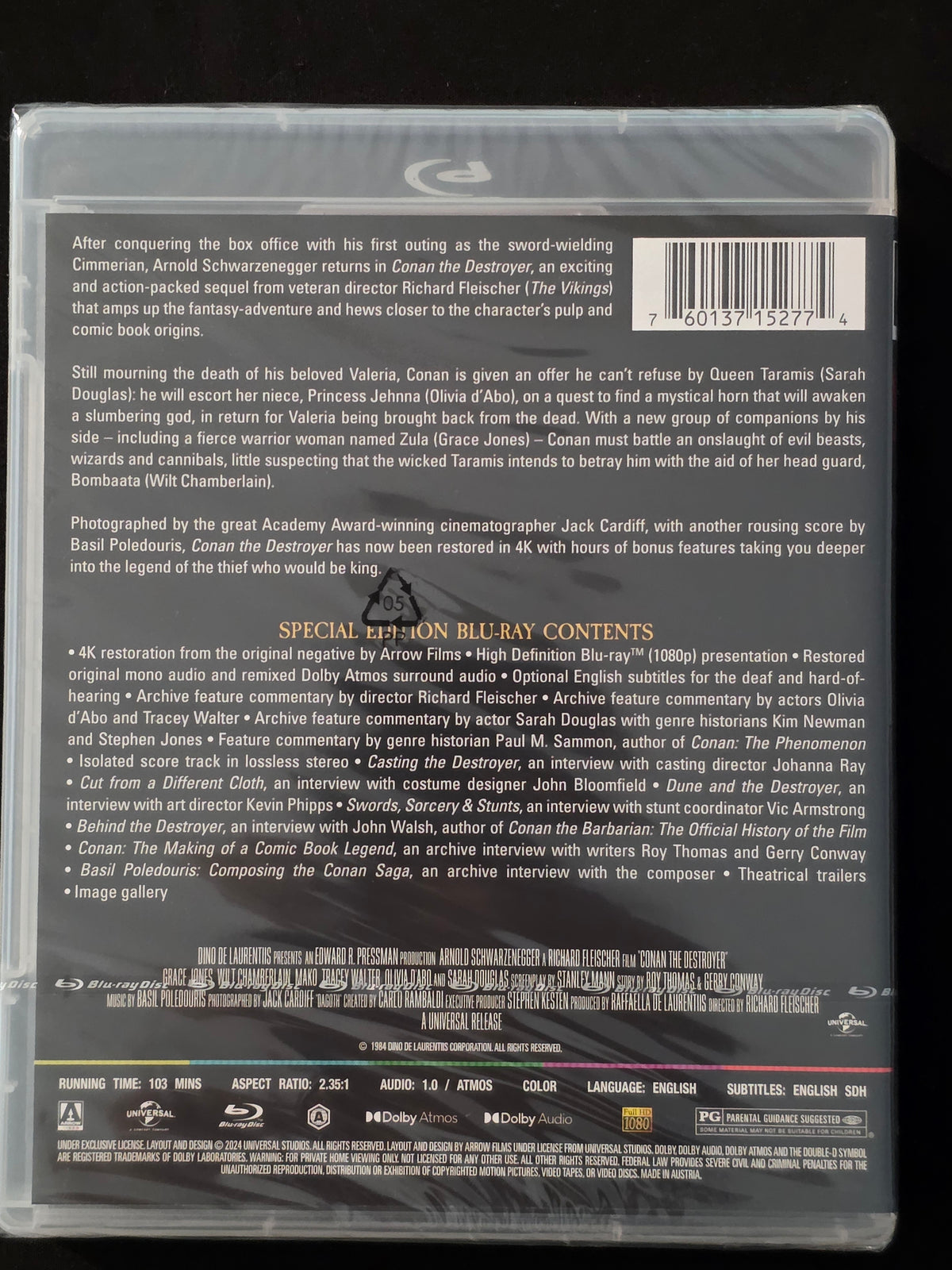 Conan the Destroyer (Blu-ray, 1984) BRAND NEW Sealed Arrow Video