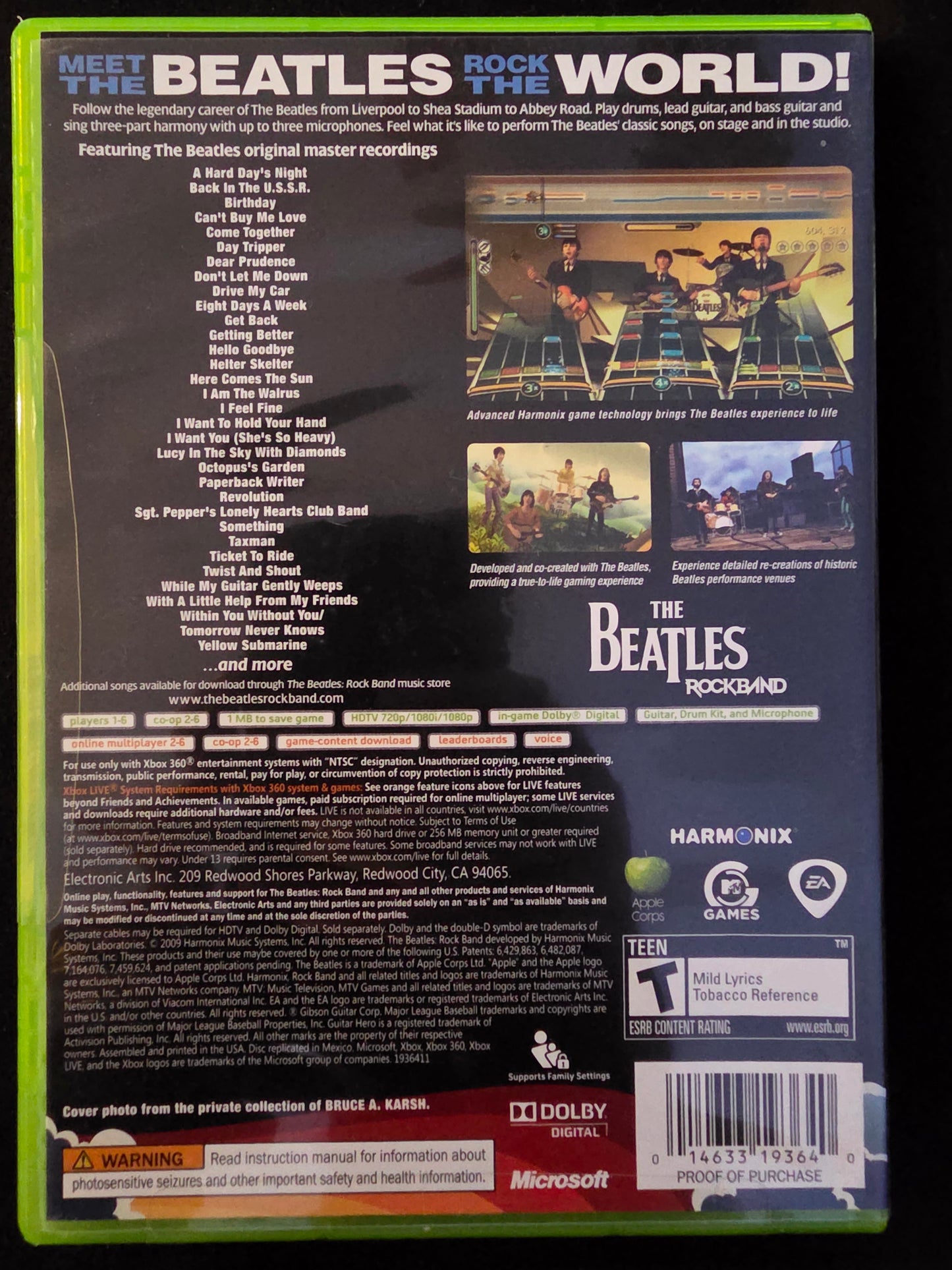 Beatles: Rock Band (Microsoft Xbox 360, 2009) CIB