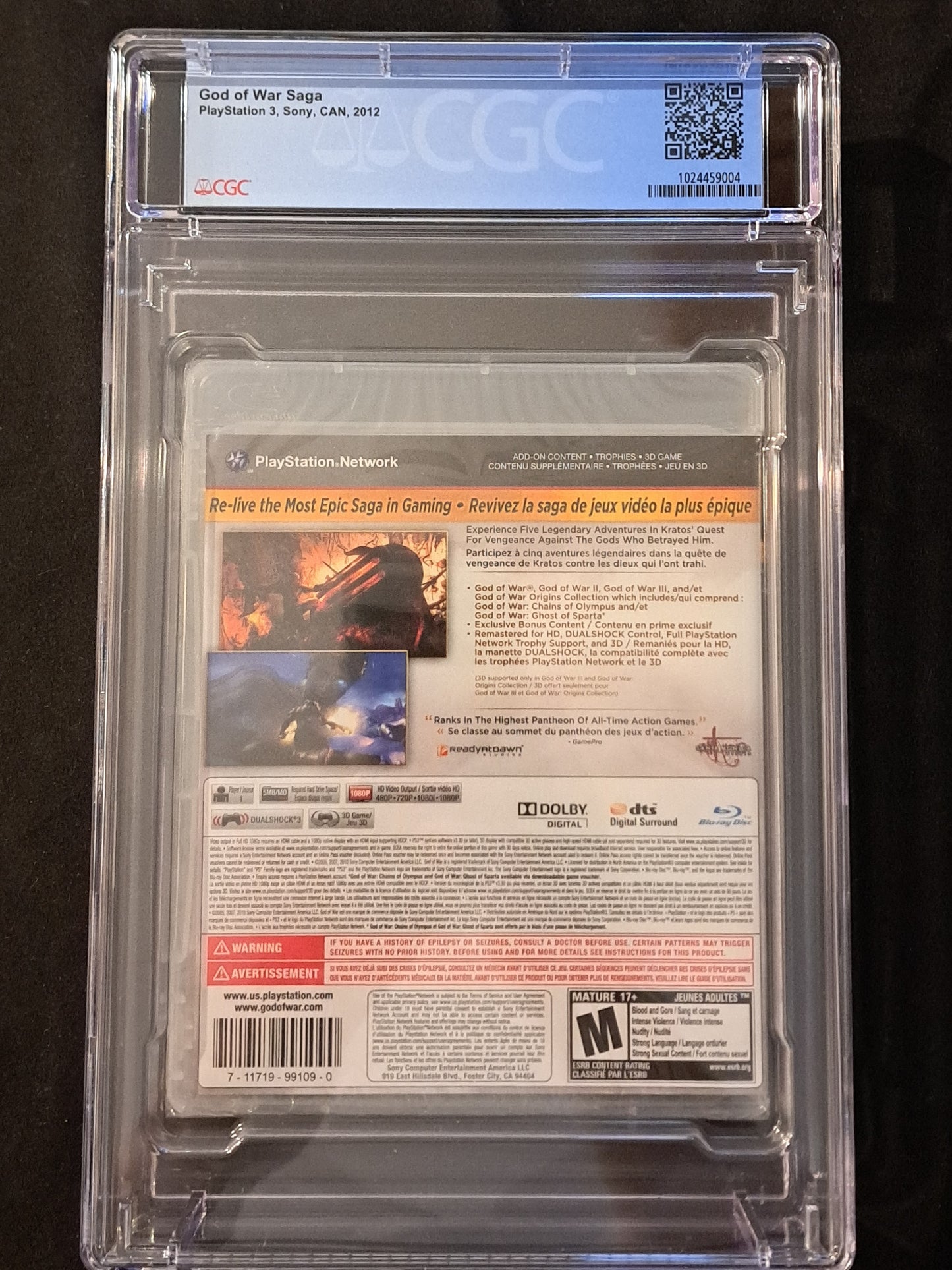 God Of War Saga Rare (Sony PlayStation 3, 2012) Ps3 CGC Graded 9.8 A++