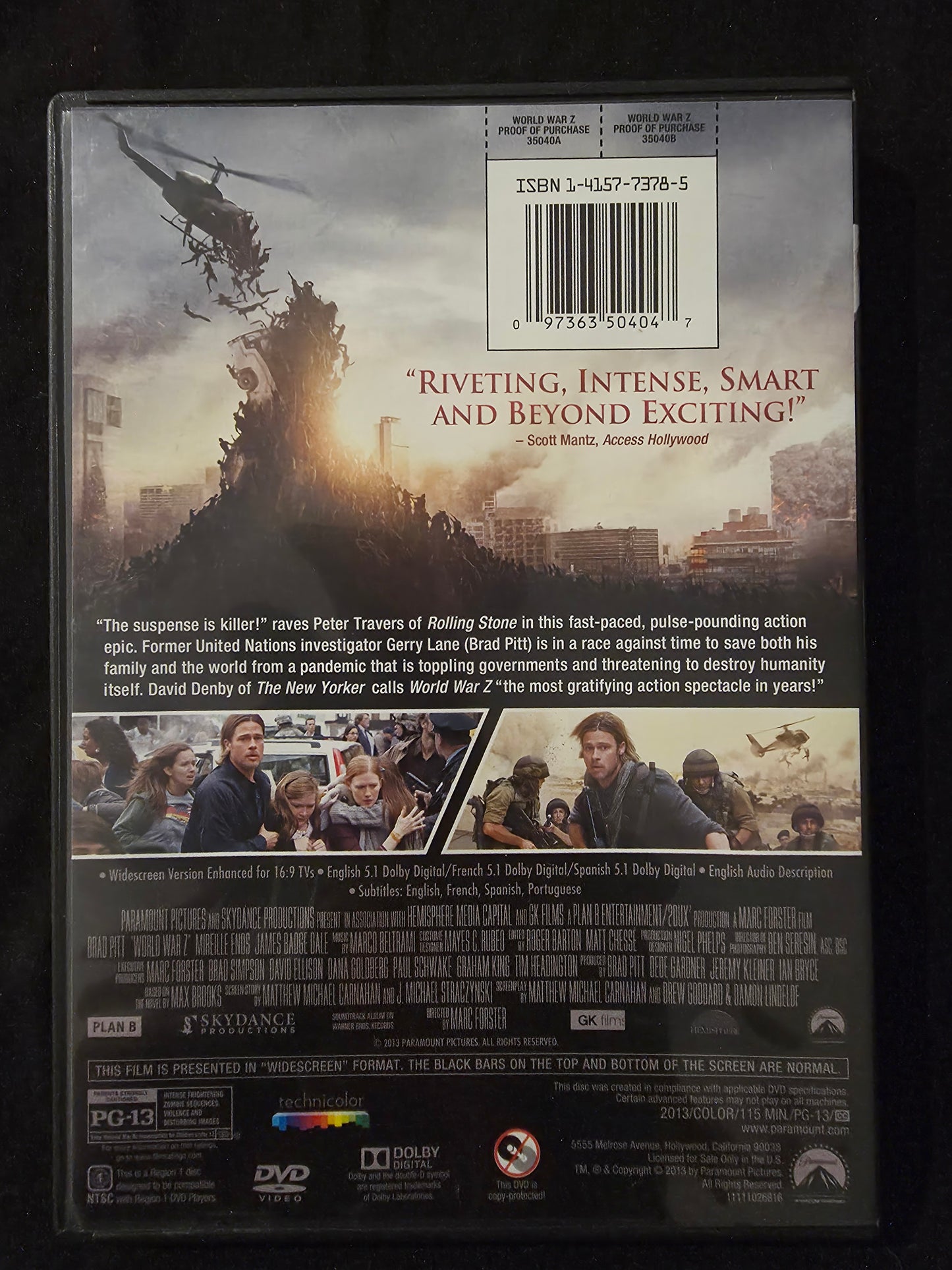 World War Z (DVD, 2013)