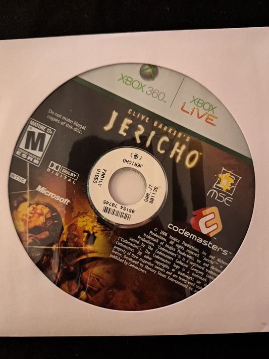 Clive Barker's Jericho (Microsoft Xbox 360, 2007) Disc Only