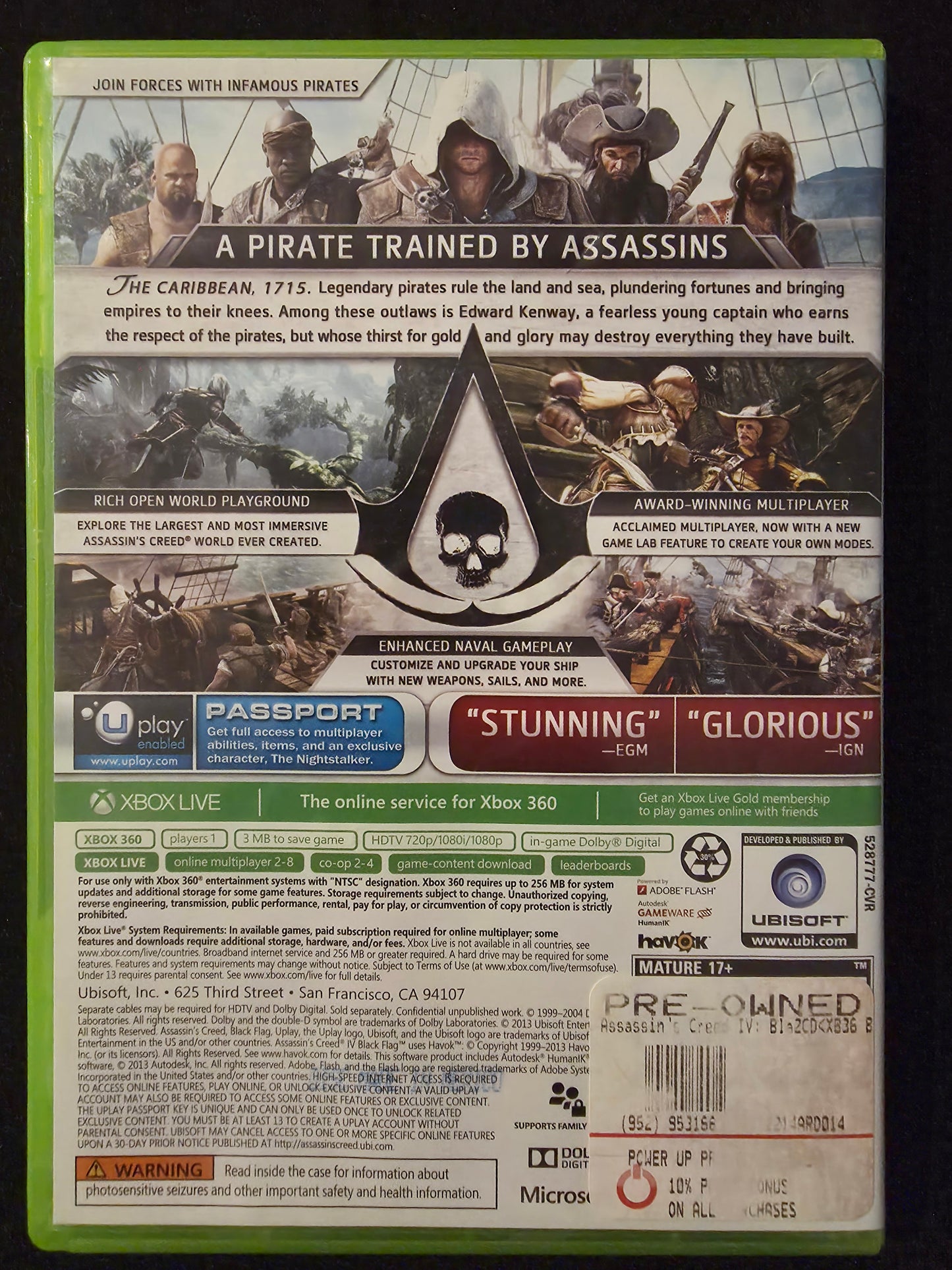 Assassin's Creed IV - Black Flag (Microsoft Xbox 360, 2013) CIB