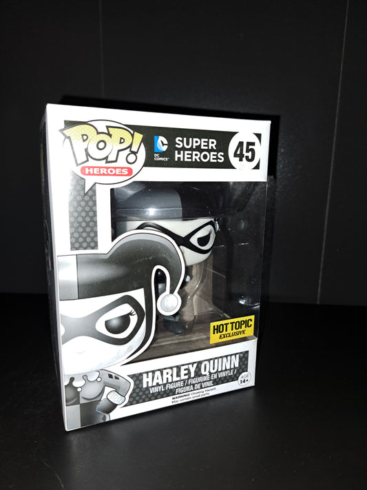 Funko Pop! Heroes Vinyl- Harley Quinn Black/White Hot Topic Exclusive #45