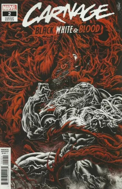 Carnage: Black, White & Blood #2 Variant Kyle Hotz Cover