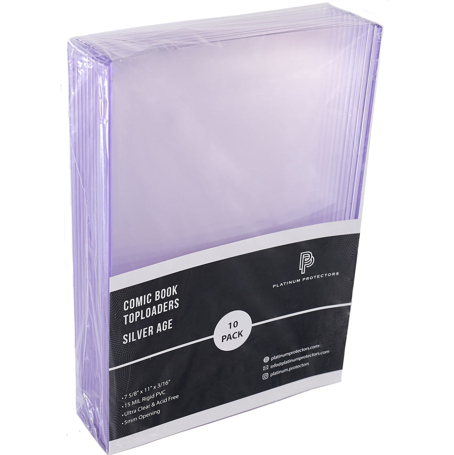 Platinum Protectors Comic Book Toploaders for Silver Age, Current/Modern - 10 Pack