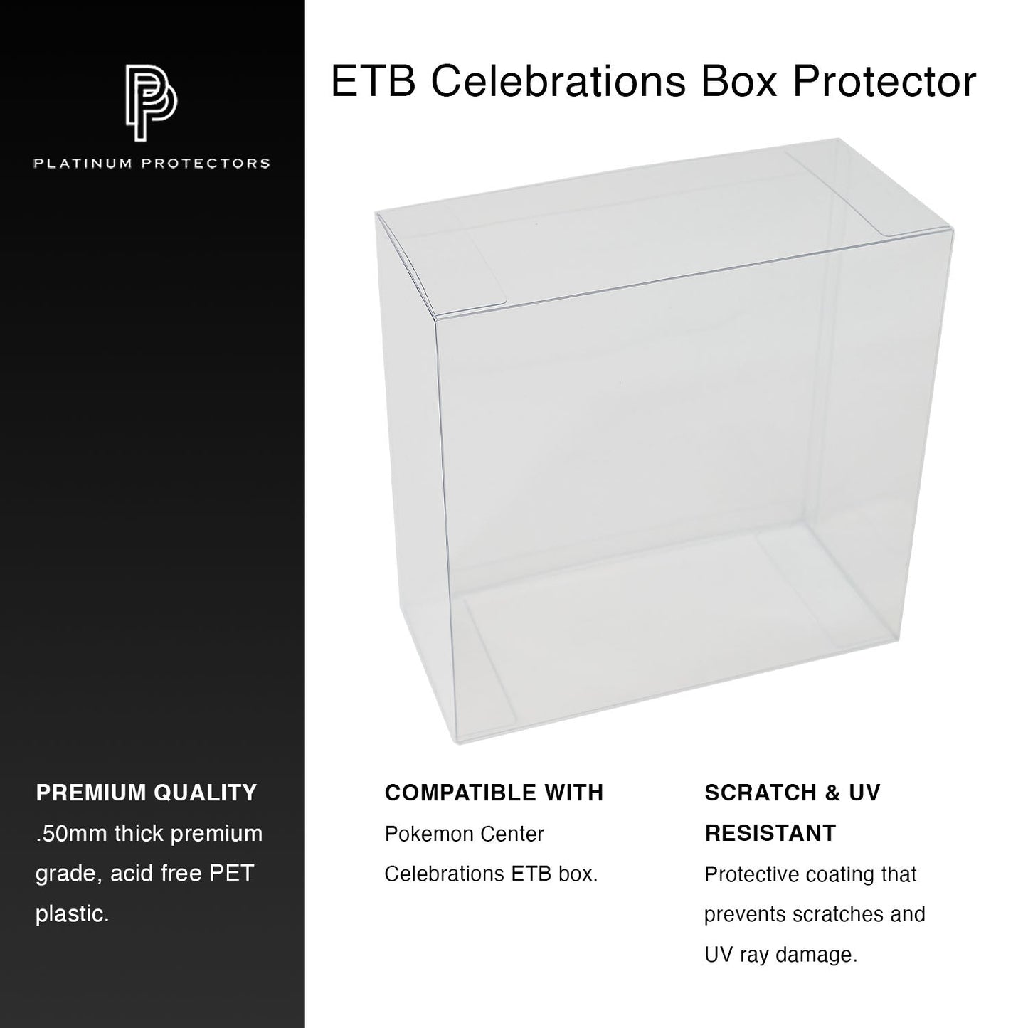 Platinum Protectors for Pokemon Center Celebrations ETB Boxes - UV & Scratch-Resistant