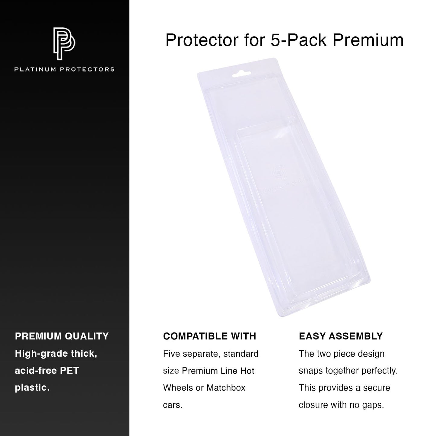 Platinum Protectors for 5-Pack of Hot Wheels Premium 5 Individual Cars