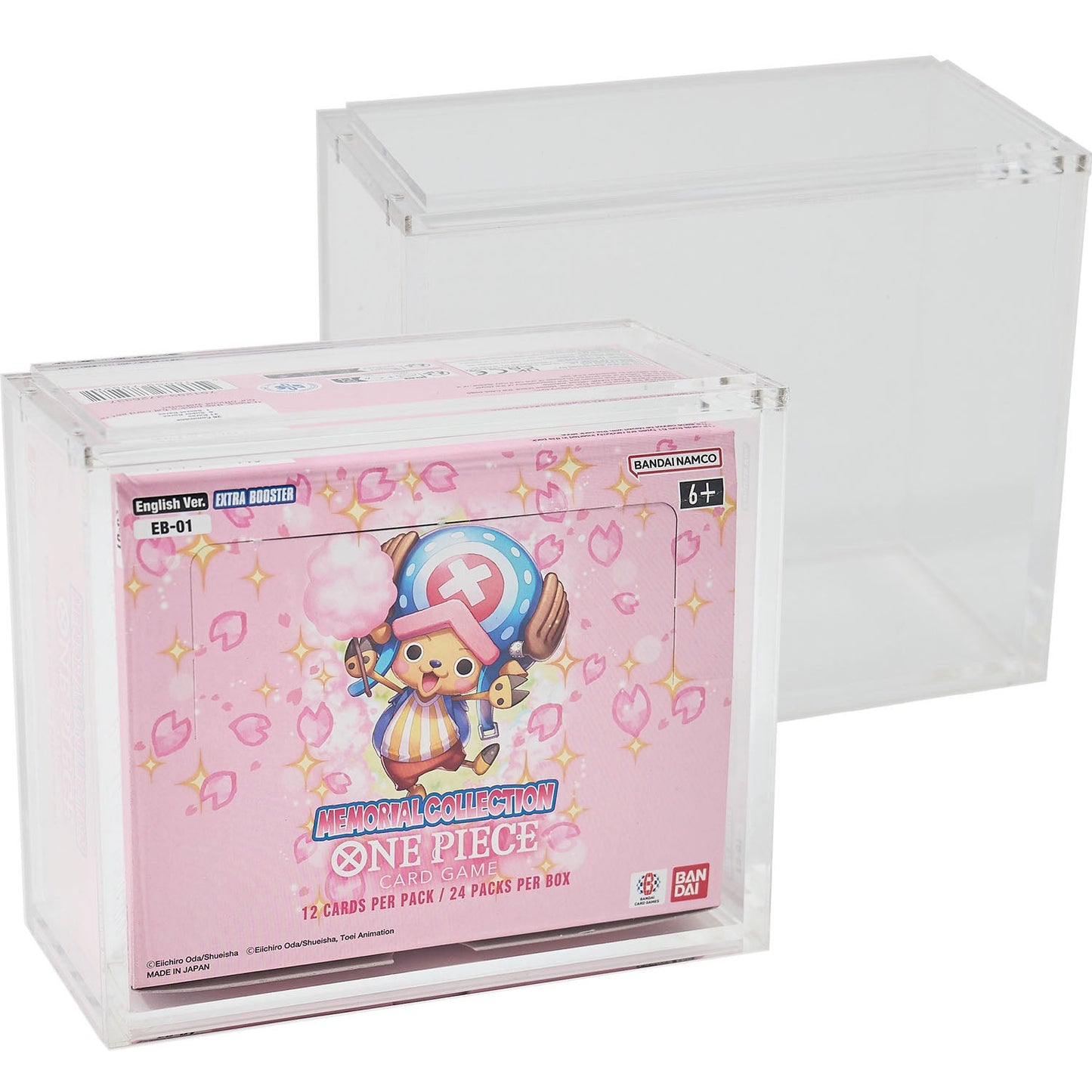 Premium Acrylic Case for One Piece Booster Box OP-01 to OP-08 (01-02 Reprint) with Magnetic Top