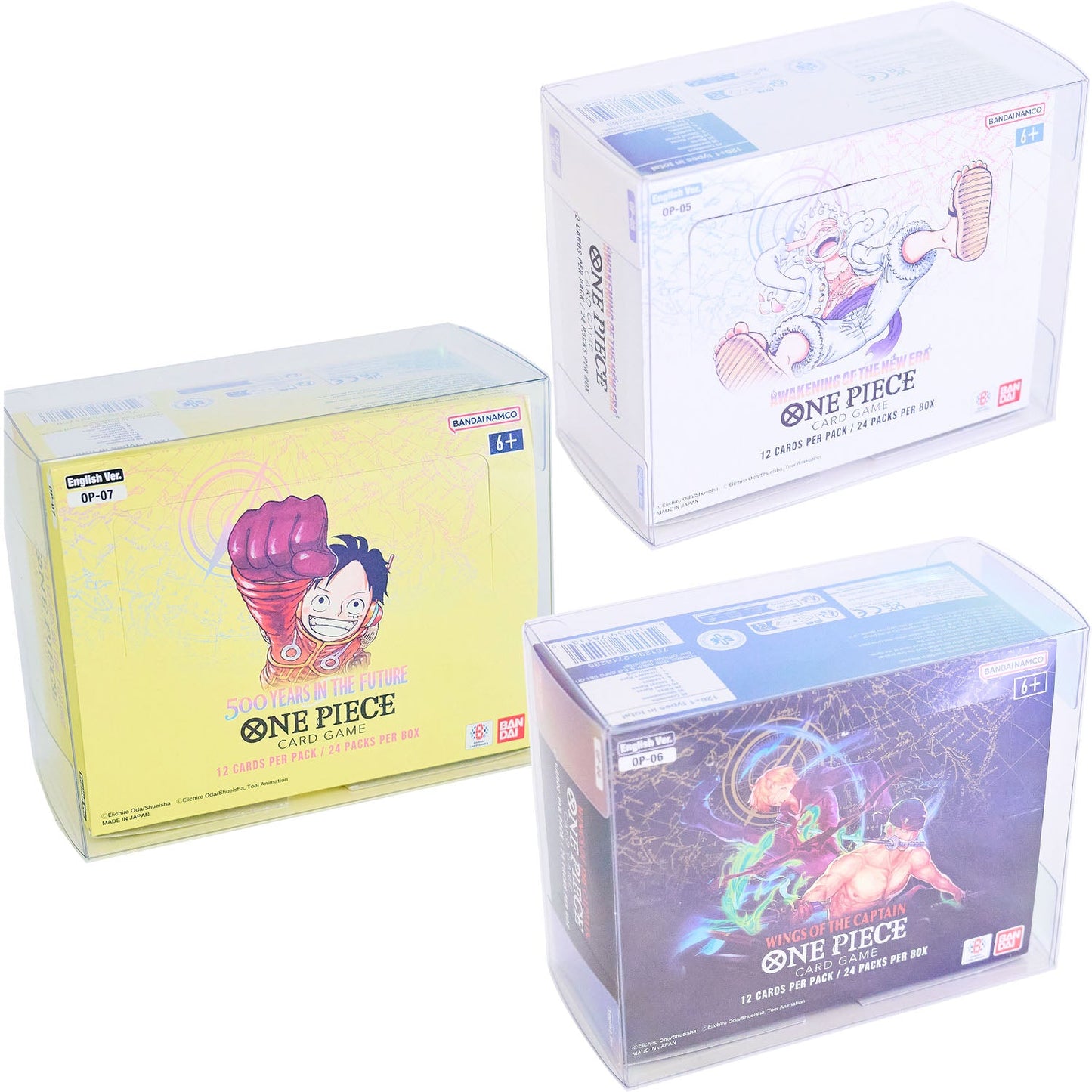 Platinum Protectors for One Piece Booster Boxes OP-01 to OP-08 (01-02 Reprint) - UV & Scratch-Resistant