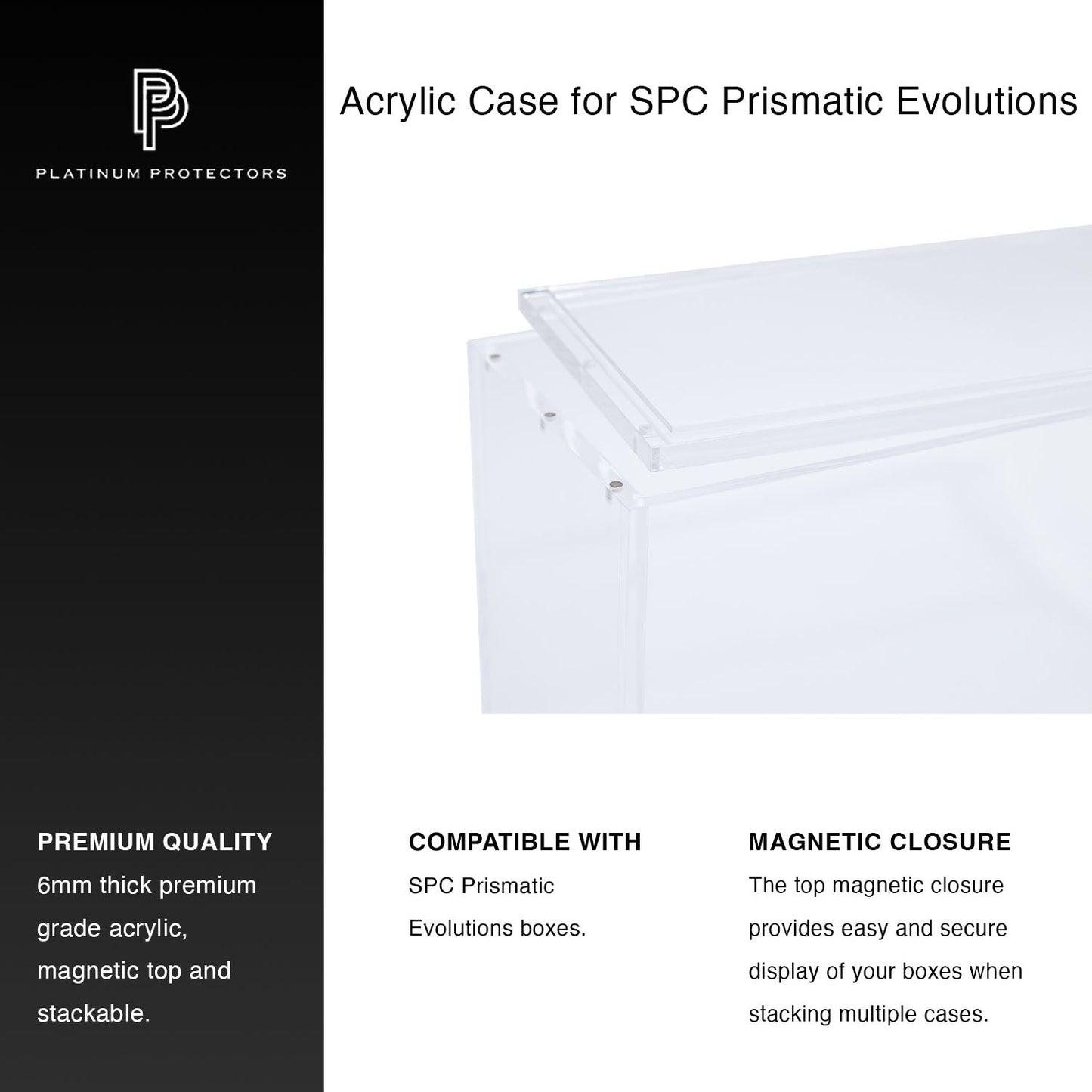 Premium Acrylic Case for Pokemon SPC Prismatic Evolutions Super Premium Collection Box with Magnetic Top