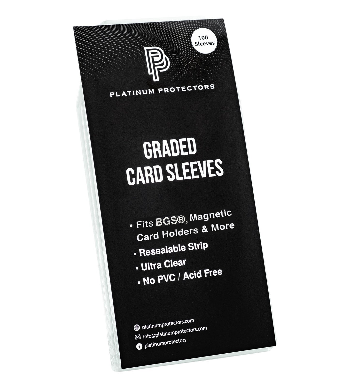 Platinum Protectors BGS Graded Card Sleeves with Resealable Strip - 100 Pack