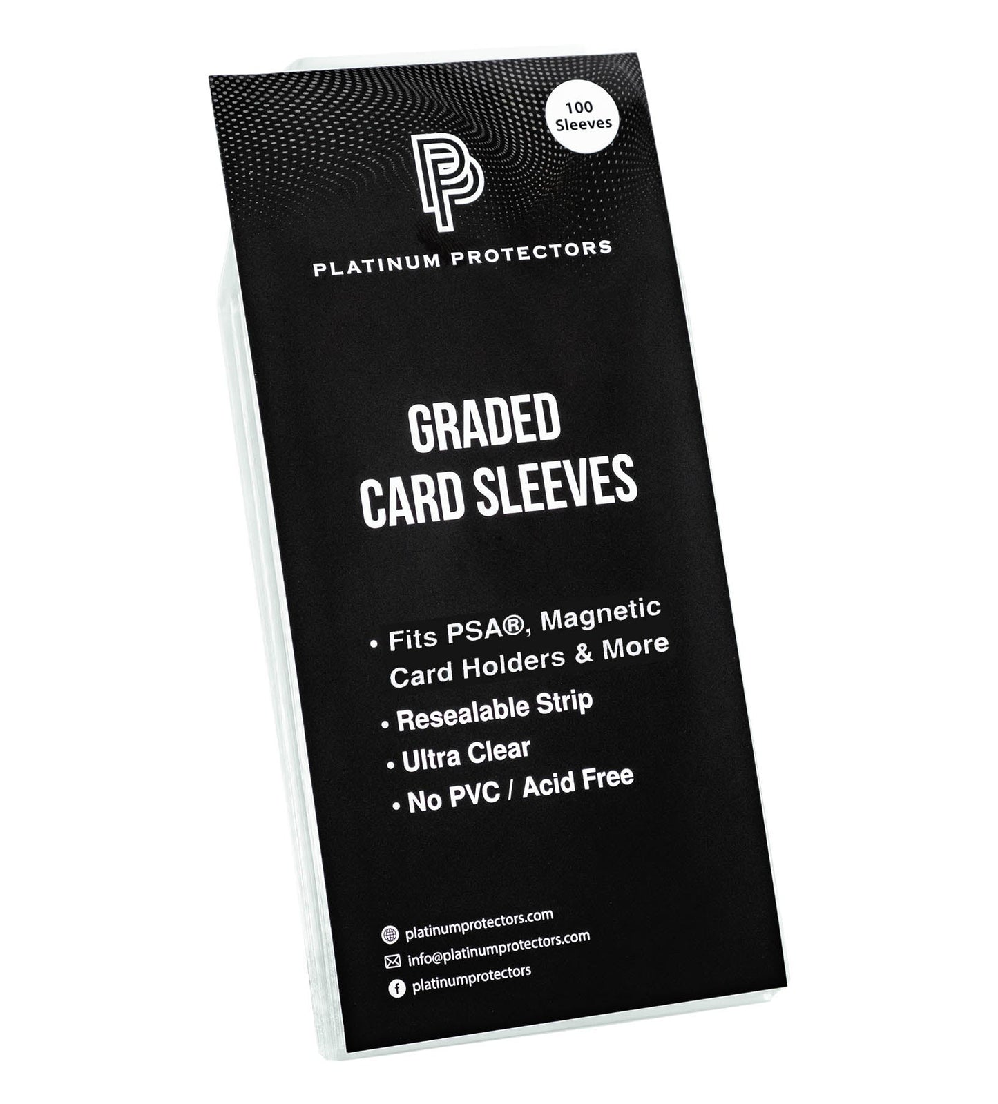 Platinum Protectors PSA Graded Card Sleeves with Resealable Strip - 100 Pack