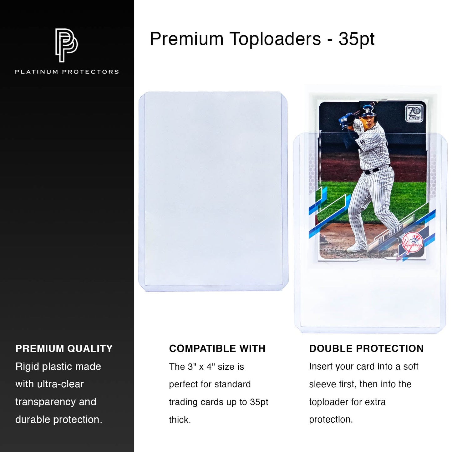 Platinum Protectors Premium Toploaders for Trading Cards - 35 pt