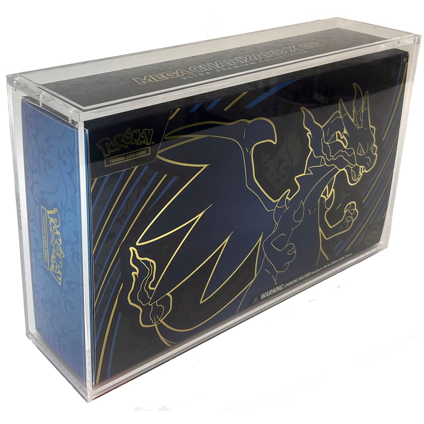 Premium Acrylic Case for Pokemon 151, Mega Charizard X ex and Terapagos ex UPC Ultra Premium Collection Box with Magnetic Top
