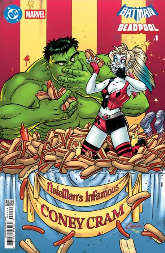 DC MARVEL BATMAN DEADPOOL #1 (ONE SHOT) AMANDA CONNER HARLEY QUINN HULK CARD STOCK VAR