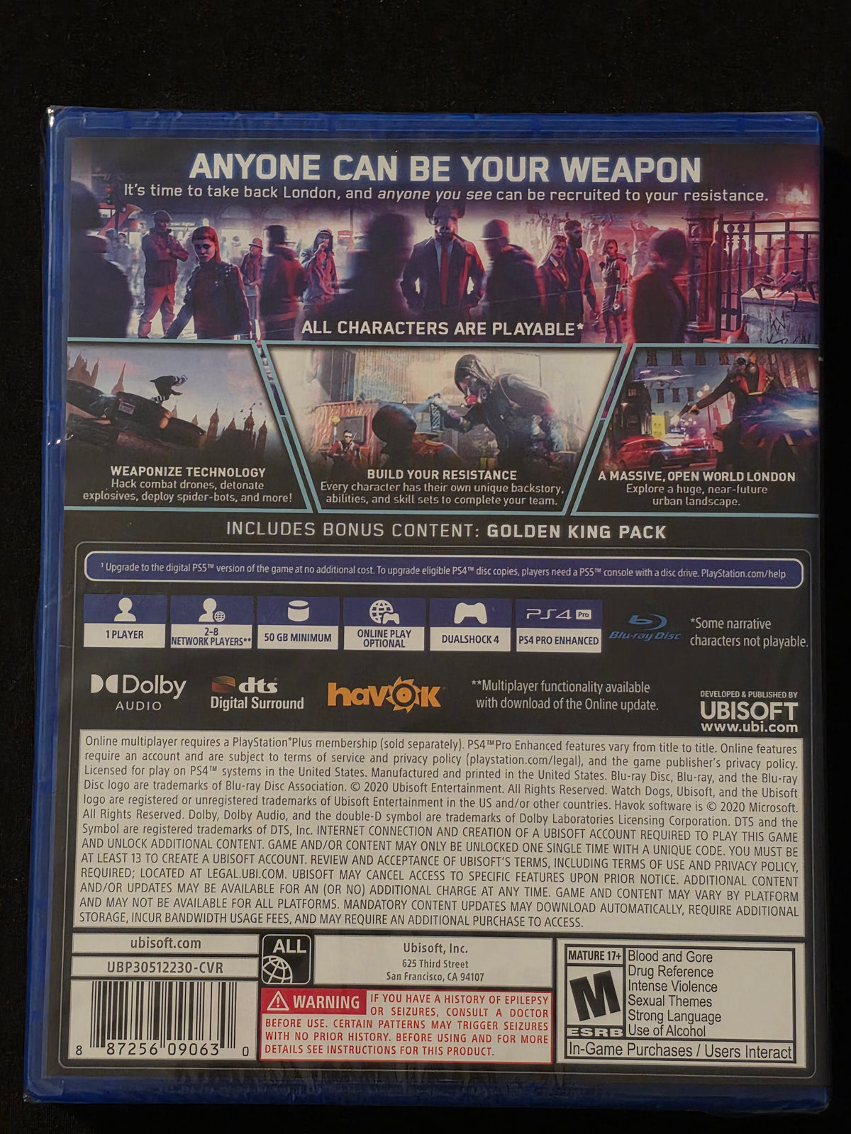 Watch Dogs: Legion (Sony PlayStation 4, 2020) PS4