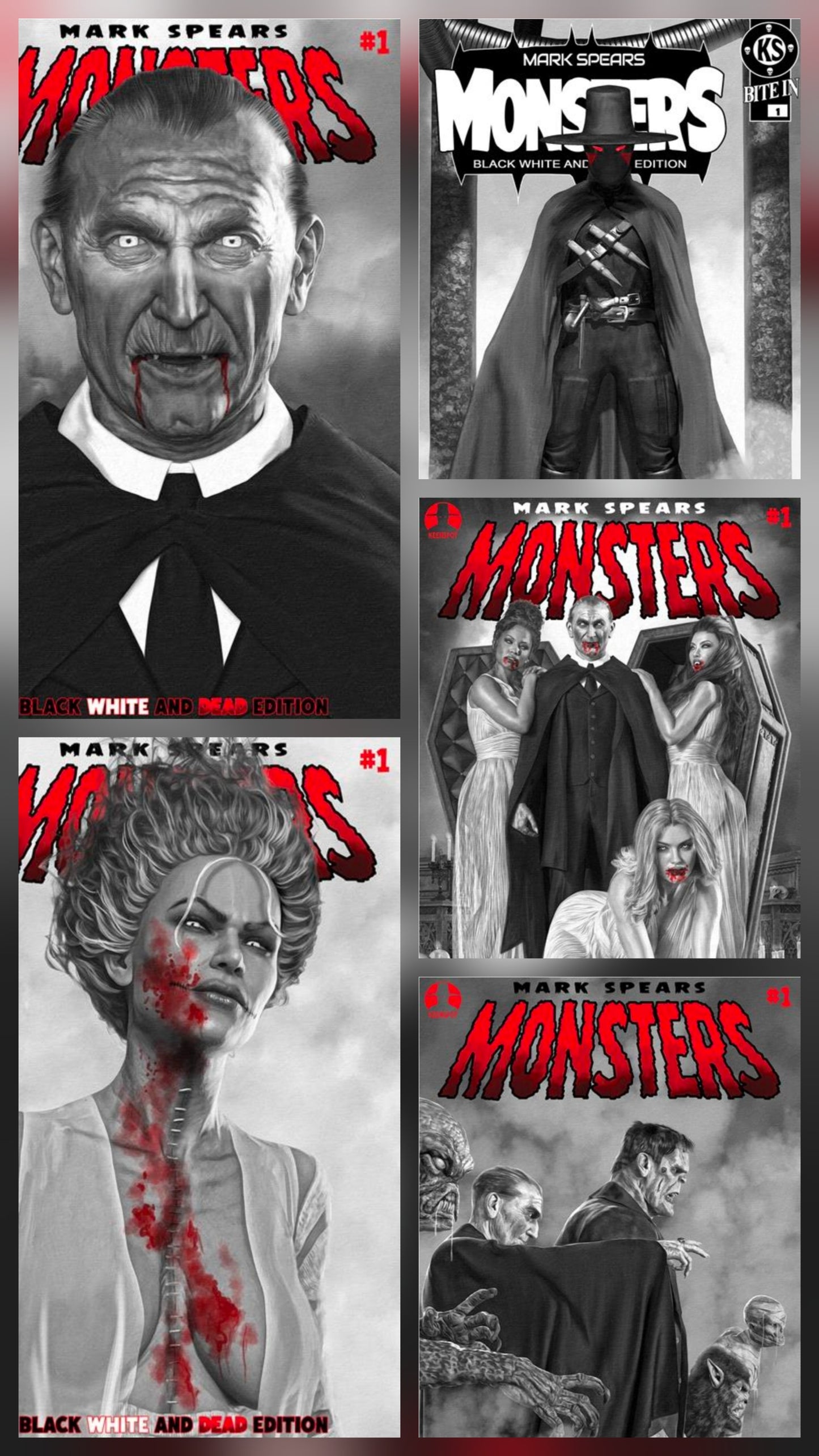 MARK SPEARS MONSTERS #1 7TH PTG BLACK WHITE & DEAD EDITION