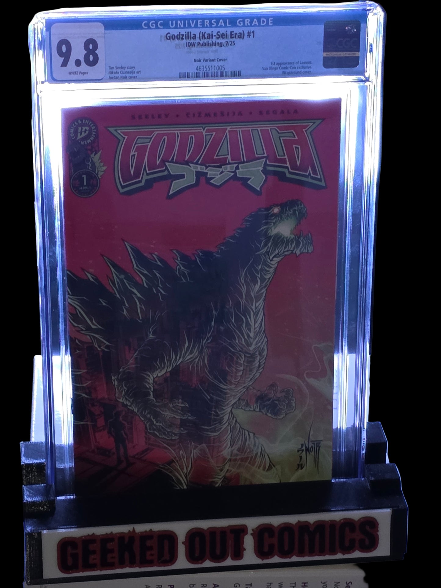 Godzilla (Kai-Sei Era) #1 CGC 9.8 Jordan Noir SDCC Wraparound Variant 1st Appearance of Lament IDW Publishing