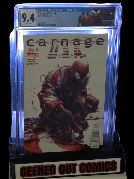 Carnage U.S.A #1 CGC 9.4 Clayton Crain Cover Marvel Comics