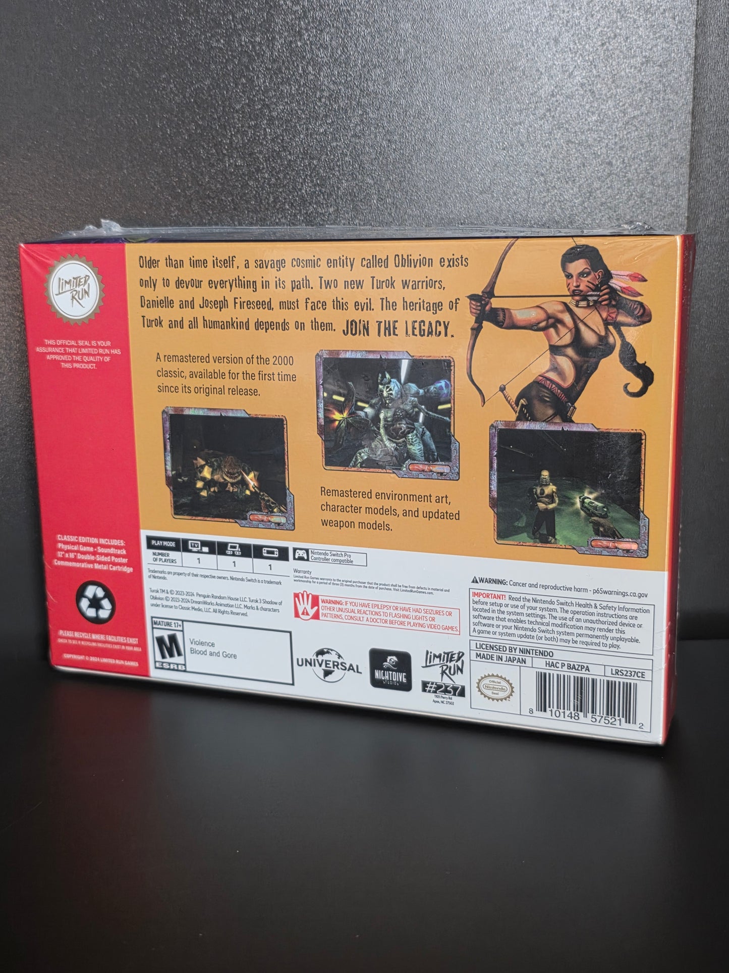 Nintendo Switch - Turok 3 Classic Edition -- Limited Run #237