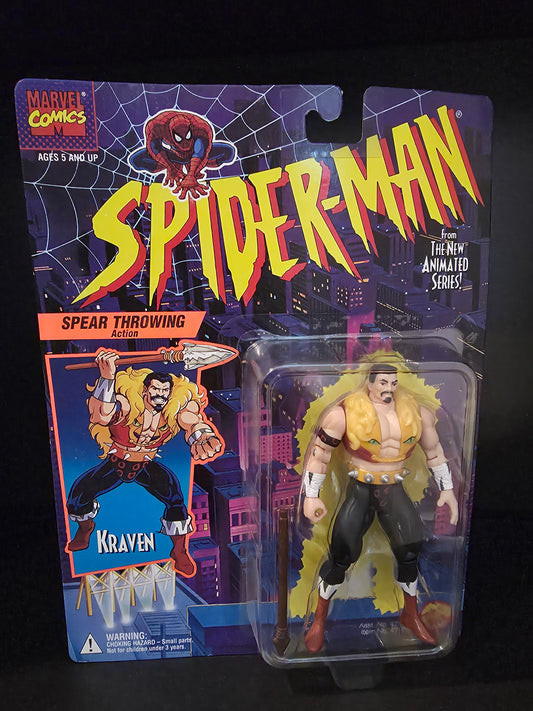 Spider-Man The Animated Series KRAVEN 5" Figure ToyBiz 1994 Spear Throwing MOC