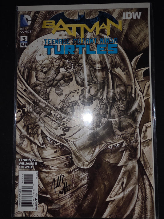 Batman Teenage Mutant Ninja Turtles #3 Sketch 3rd Print signed by Freddie Williams no COA VARIANT DC Comics, 2016