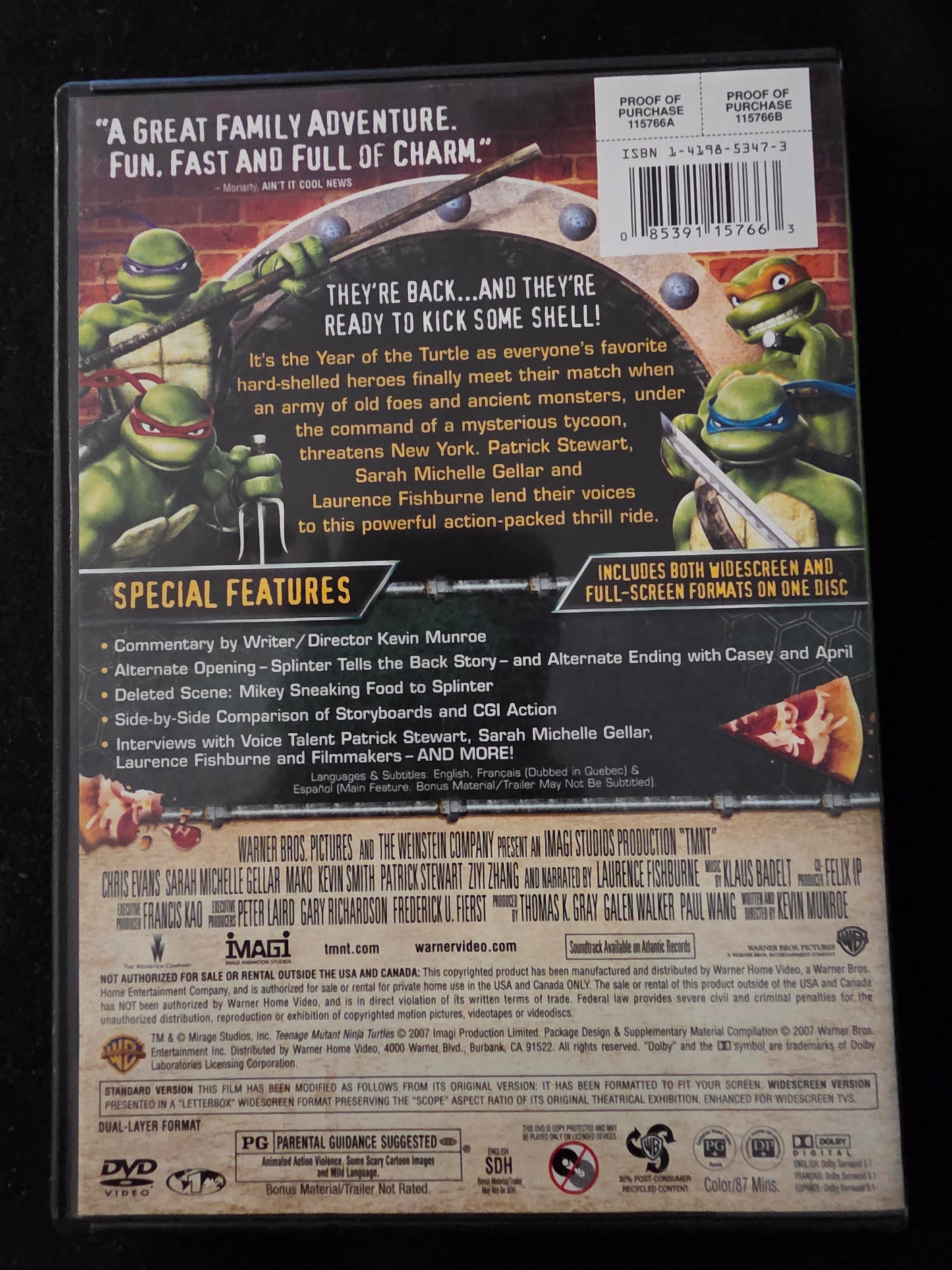Tmnt (Teenage Mutant Ninja Turtles) (DVD, 2007)