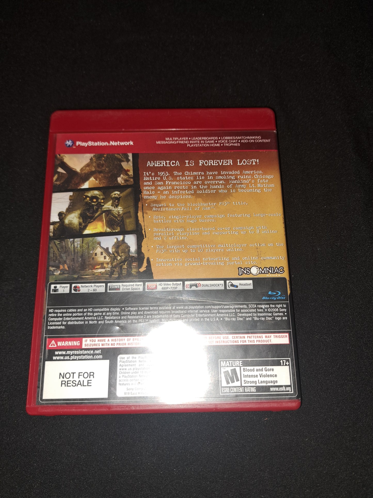 Resistance 2 Sony PlayStation 3 PS3 CIB