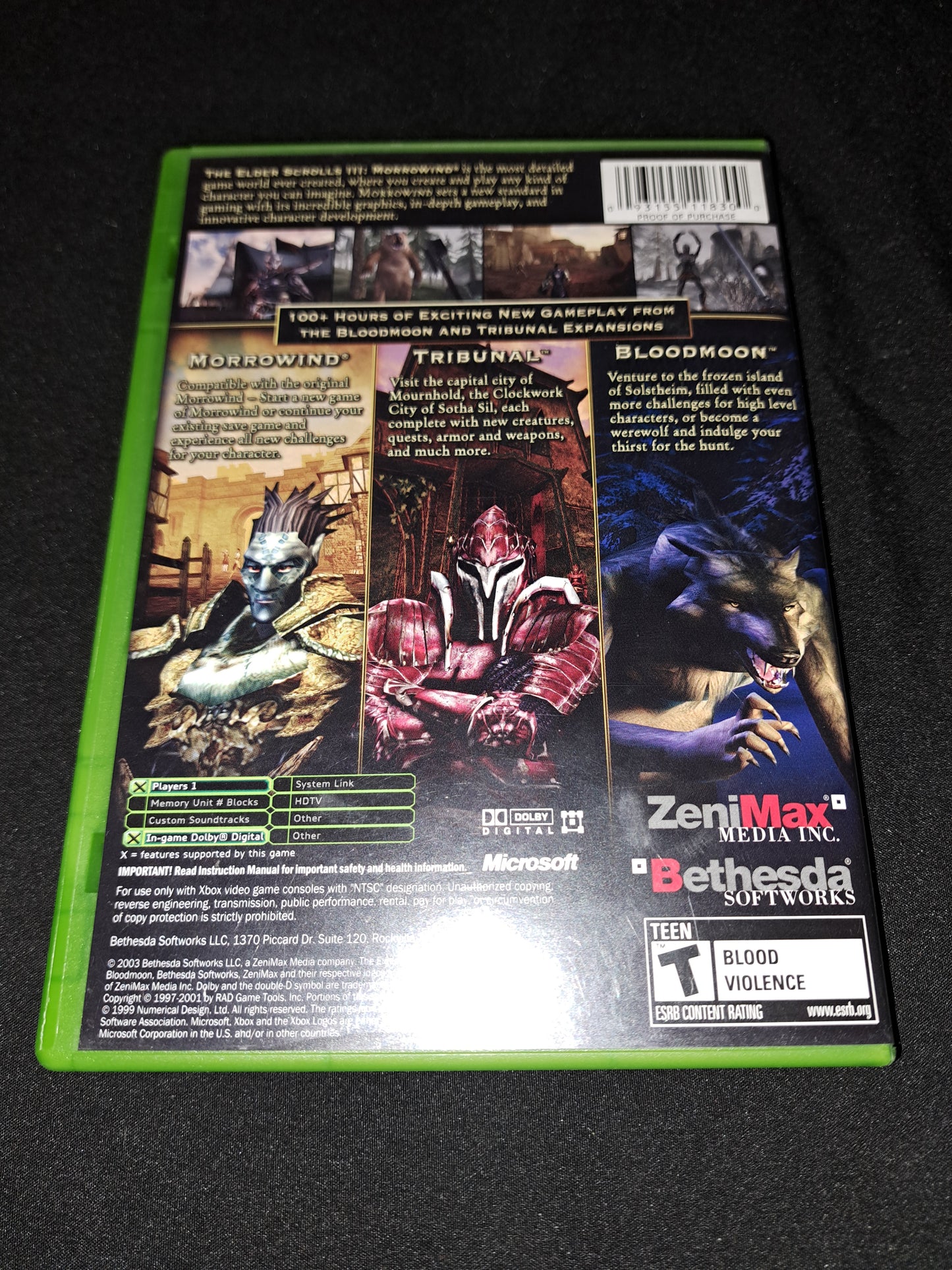 Elder Scrolls III: Morrowind -- Game of the Year (Xbox) CIB
