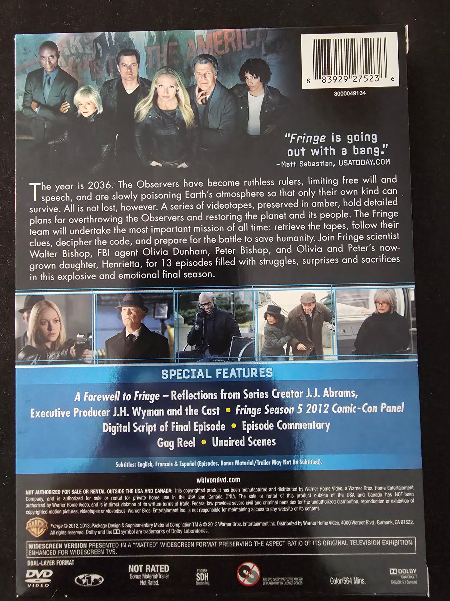 Fringe: Season 5 (DVD, 2013, 4-Disc Set)