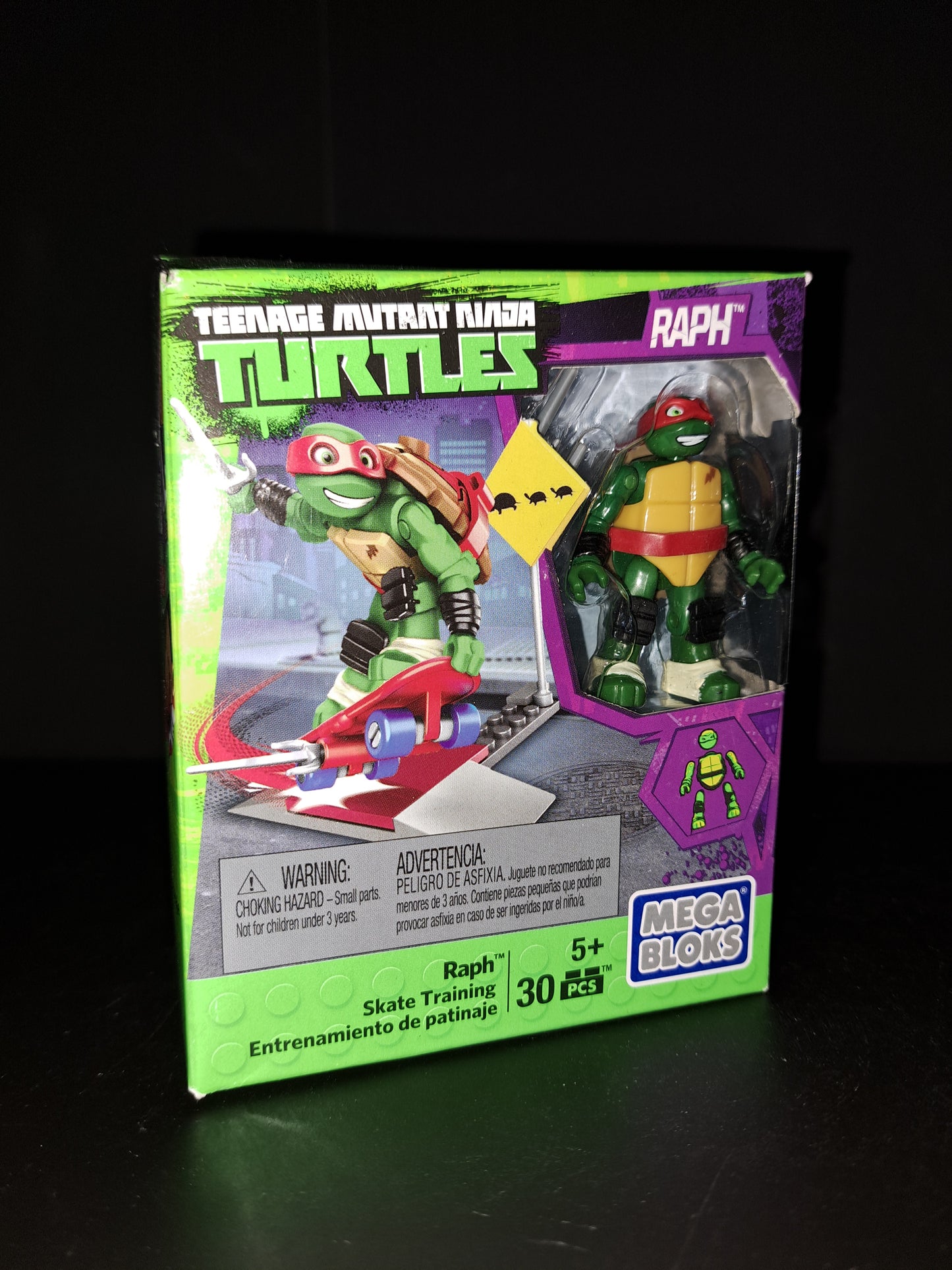 TEENAGE MUTANT NINJA TURTLES RAPH MEGA BLOKS SKATE TRAINING