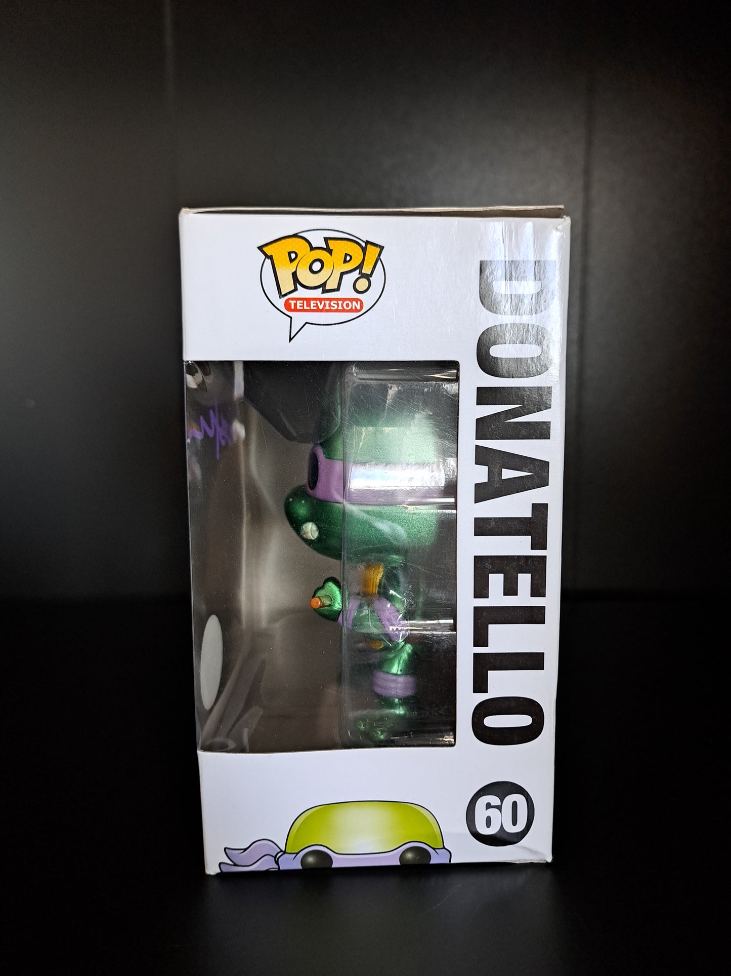SDCC 2013 Metallic Donatello Teenage Mutant Ninja Turtles Funko Pop signed by Kevin Eastman