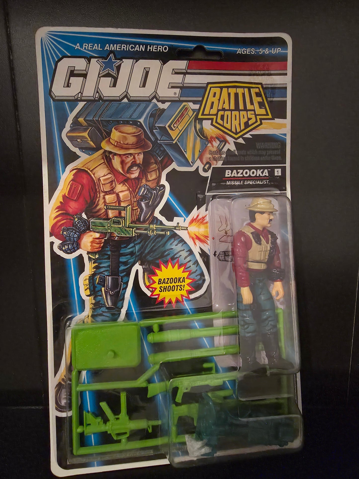 1993 Hasbro GI Joe Series 12 Battle Corps #1 Bazooka v3 MOC Sealed