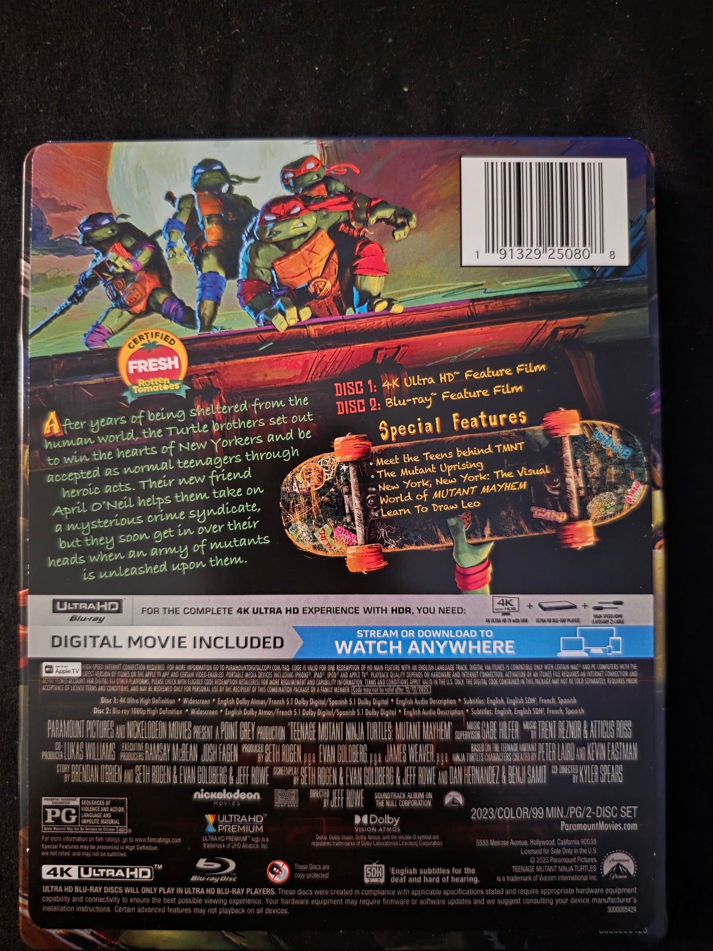 Teenage Mutant Ninja Turtles Mutant Mayhem Steelbook [4K + Blu-ray]