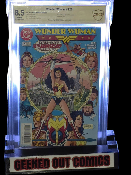 Wonder Woman #1 8.5 CBCS Signed By George Perez 1987 FN- 1st Appearance Barbara Minerva, Hippolyta, Antiope