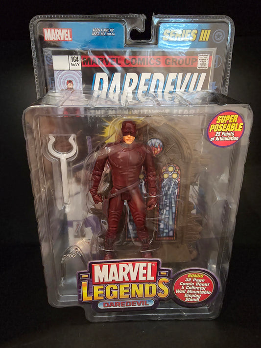 Marvel Legends Series 3 Daredevil Action Figure 2002 w/comic Toy Biz