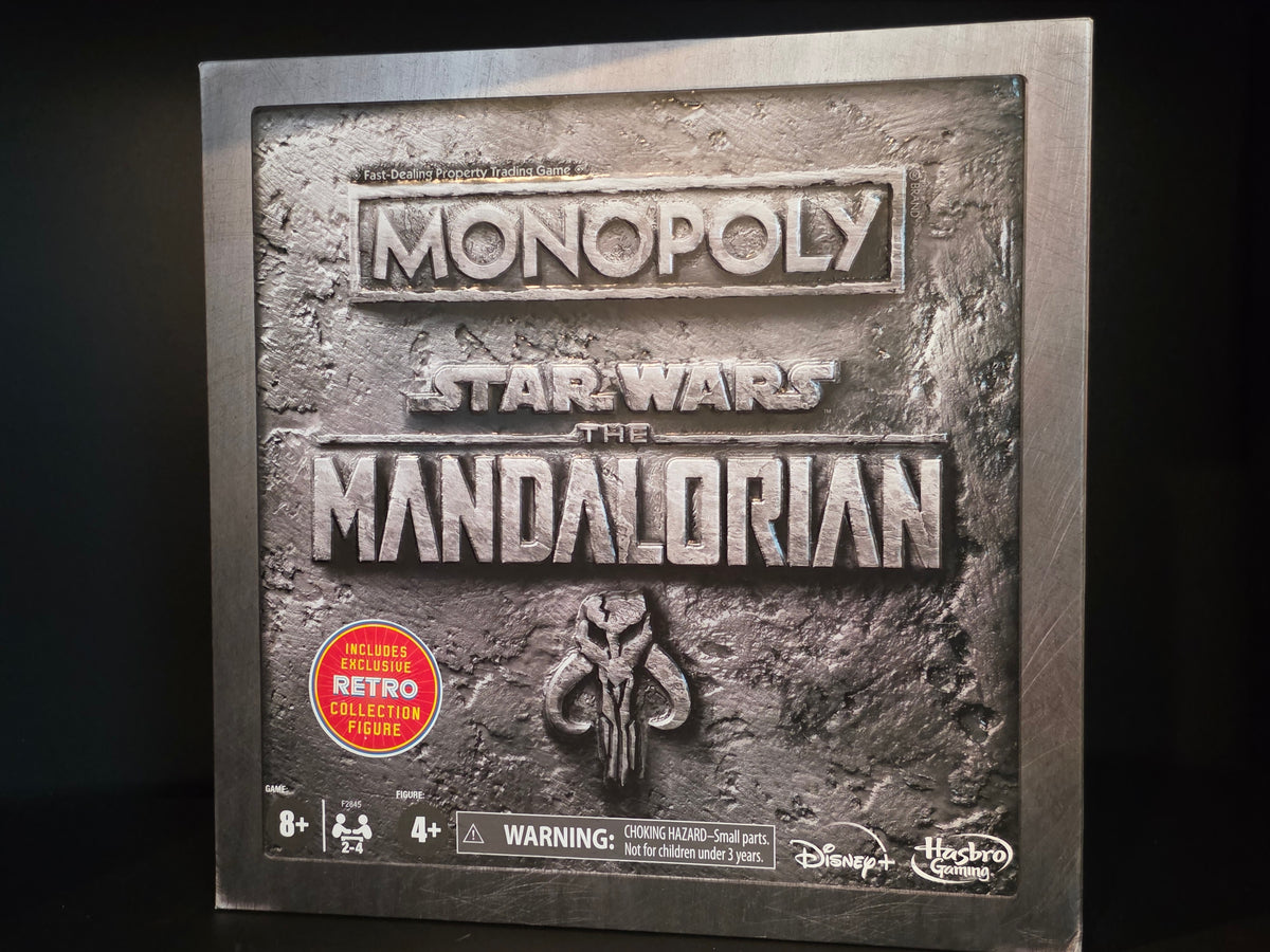 Star Wars Mandalorian Monopoly w/ Retro Collection Remnant Stormtrooper Figure New