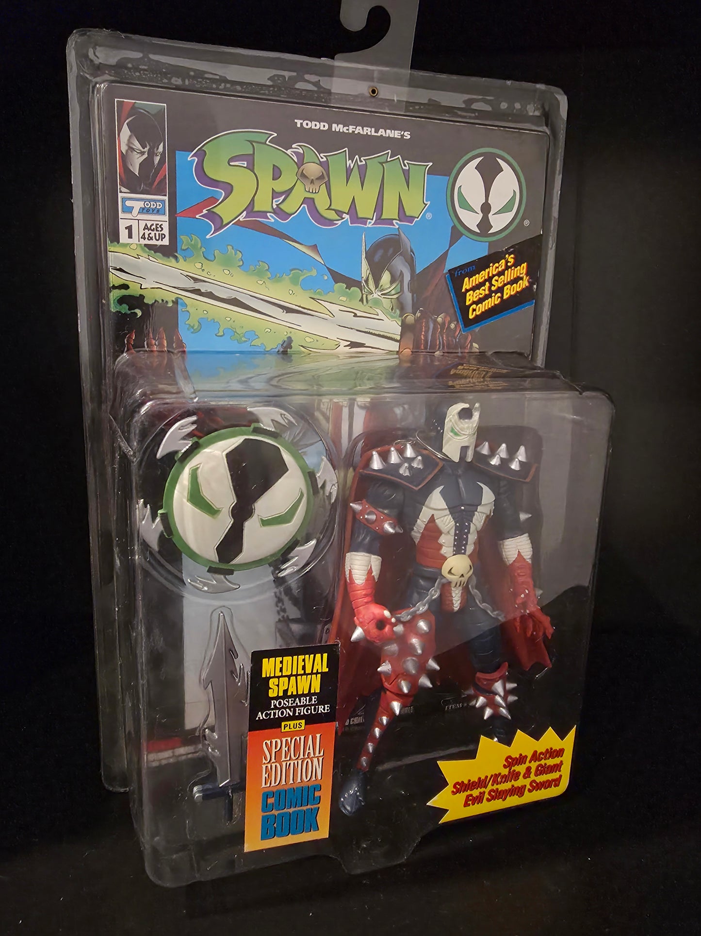 McFarlane Toys Medieval Spawn Series 1 Action Figure 1994 With Comic SEALED