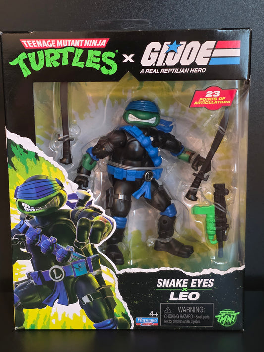 NEW 2026 TMNT x GI Joe SNAKE EYES x LEO Leonardo Playmates Toys