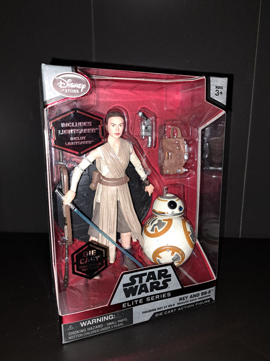 Disney Store STAR WARS Elite Series Die Cast Rey BB-8 Action Figure 6"