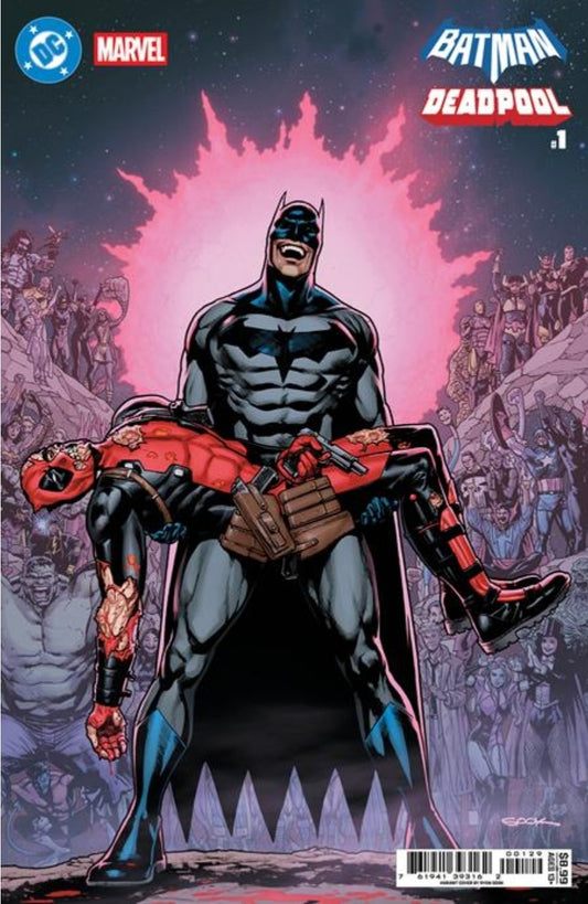 DC MARVEL BATMAN DEADPOOL #1 (ONE SHOT)  RYAN SOOK CRISIS ON INFINITE EARTHS 7 HOMAGE CARD STOCK VAR