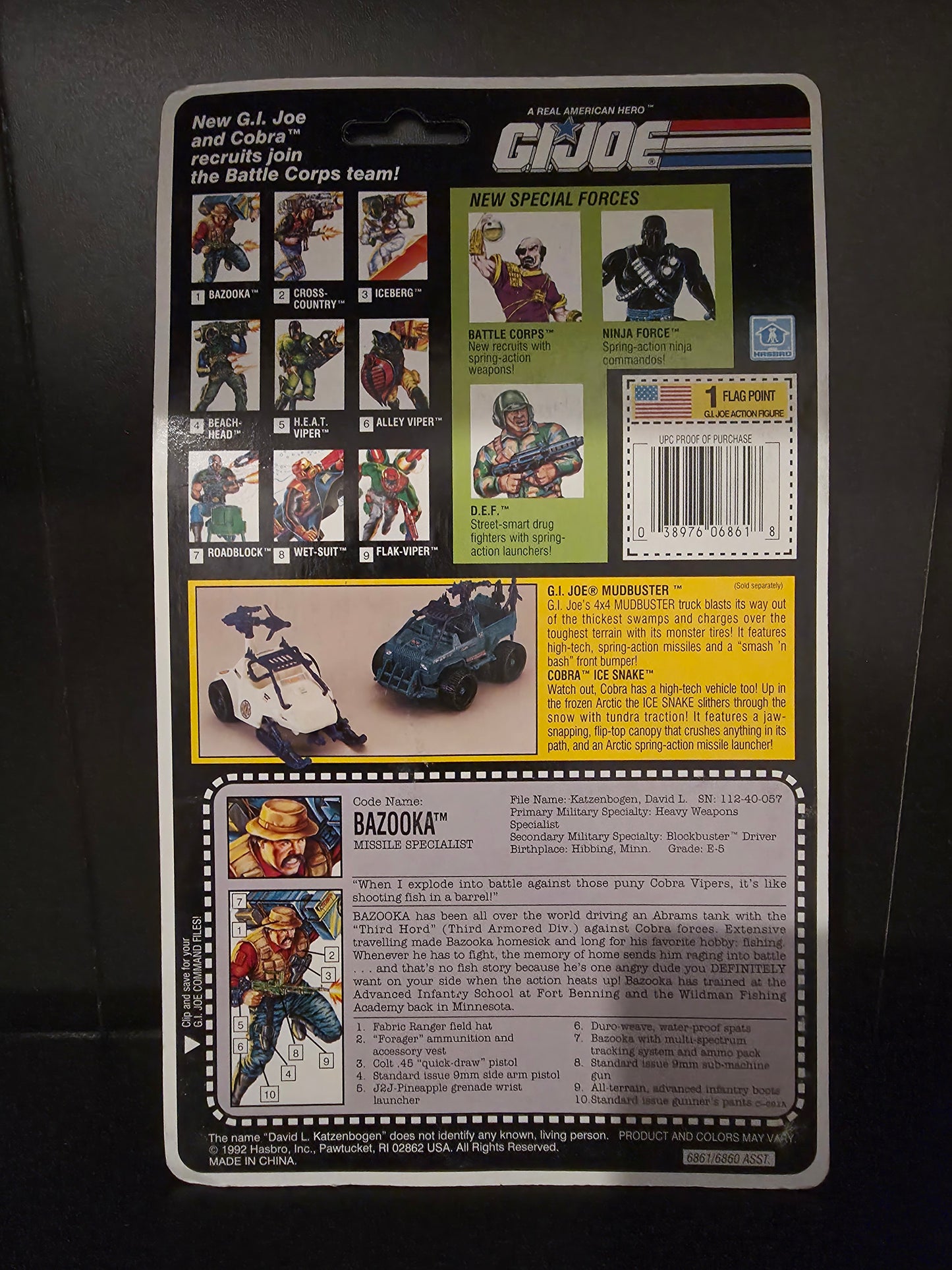 1993 Hasbro GI Joe Series 12 Battle Corps #1 Bazooka v3 MOC Sealed