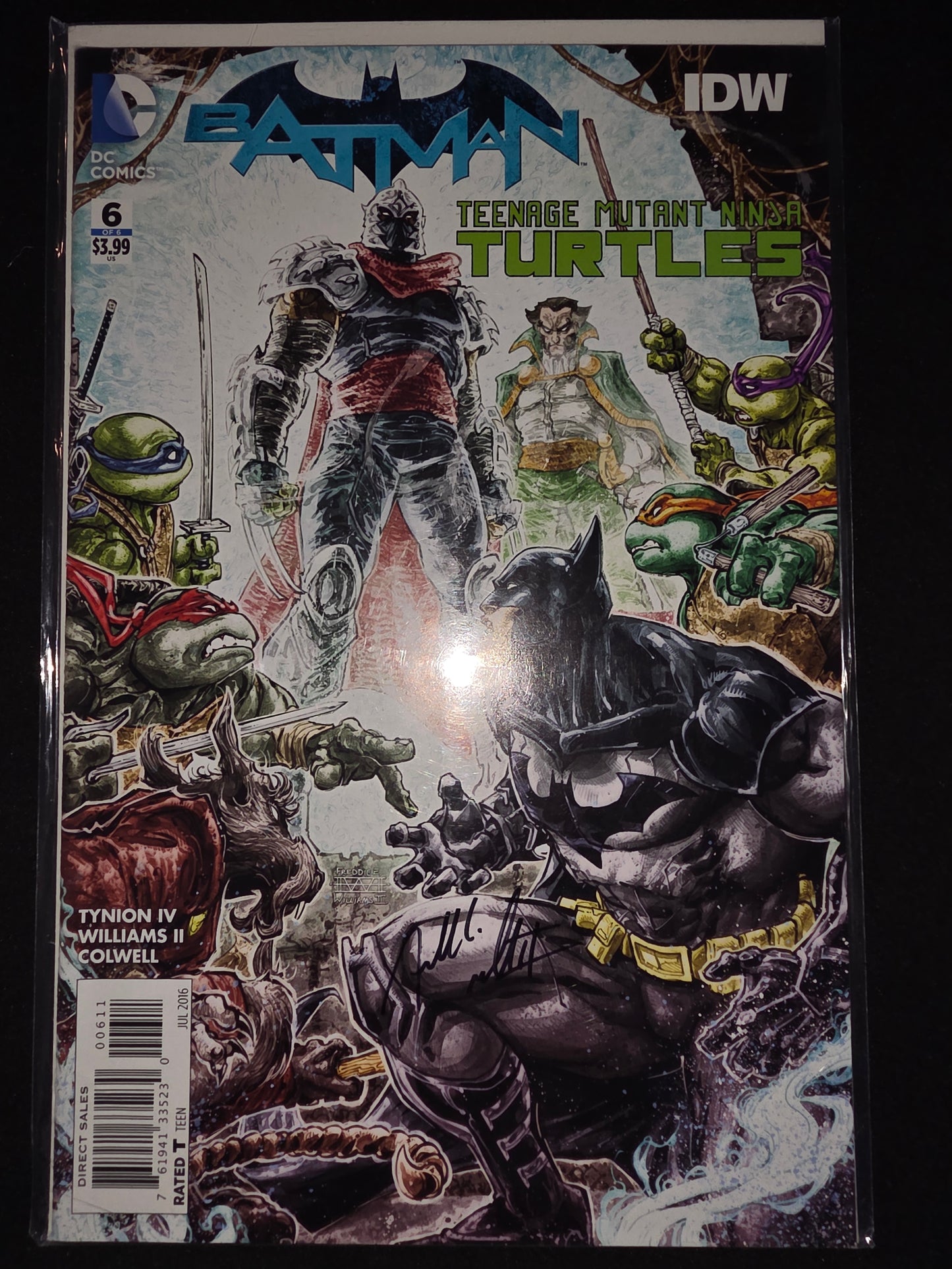 Batman Teenage Mutant Ninja Turtles #6 DC Comics 1st Print signed by Freddie Williams no COA