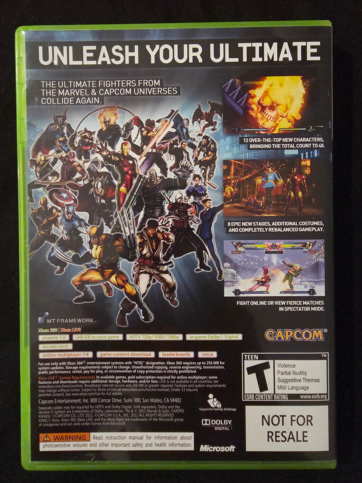 Ultimate Marvel vs. Capcom 3 (Microsoft Xbox 360, 2011) CIB
