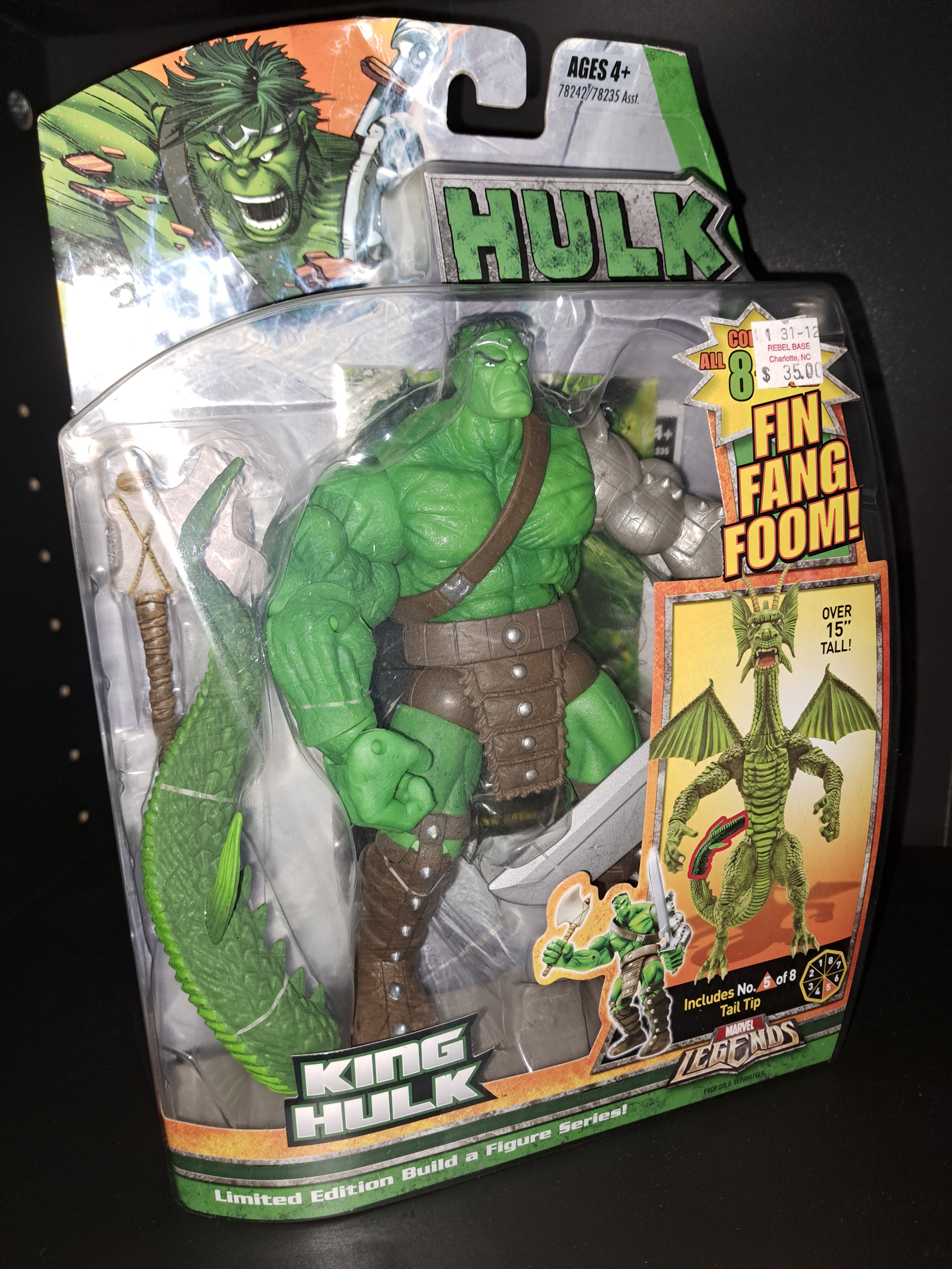 King Hulk Marvel Legends Action Figure New Sealed Fin Fang Foom