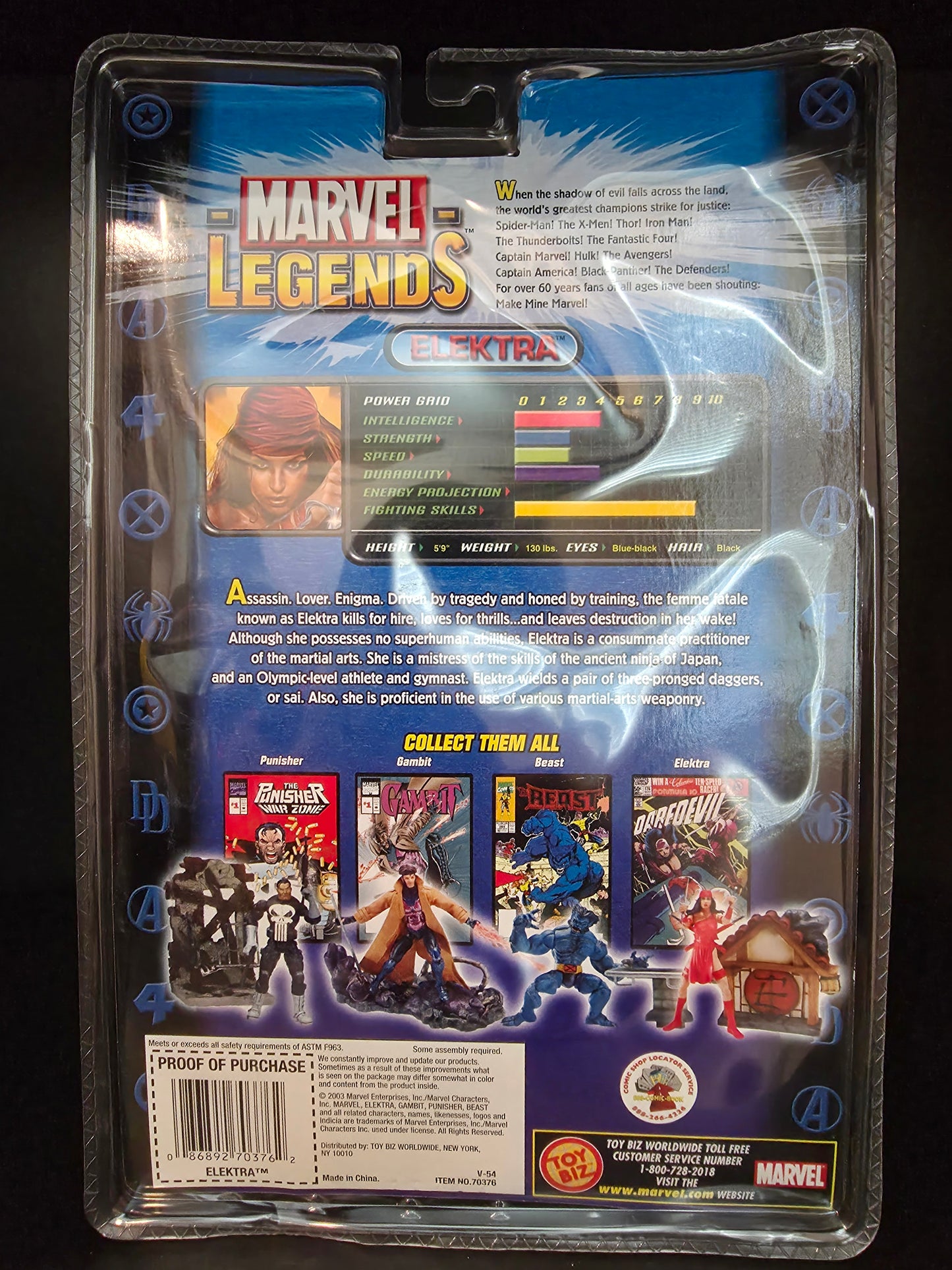 ToyBiz Marvel Legends Series IV 4 ELEKTRA Figure with Electra Marvel Comic - Dents in bubble